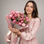Букет из 5 розовых пионовидных роз — вид 3